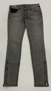 Mens Size 29 Grey QUIKSILVER Skinny Leg Low Rise Jeans - VGC