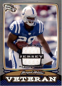 2008 Topps Rookie Prog Veterans Game Worn Jerseys Bronze #PVJA Joseph Addai /299