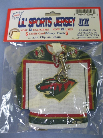 NHL Minnesota Wild Credit Card Money Pouch Two Sided Lil Sports Jersey Keychain Cover