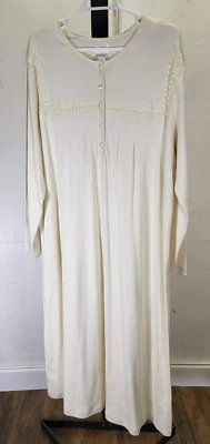 Go Softly Sleepwear Longsleeve Gown Ivory Maxi Size XL New WOT - Image 1 of 4