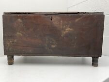 antique minature walnut pa dovetailed banket chest turned feet 1800s 24x14x12
