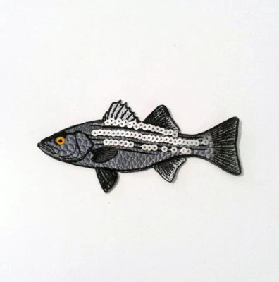 Fish with Sequins Embroidered Patch Applique - Image 1 of 4