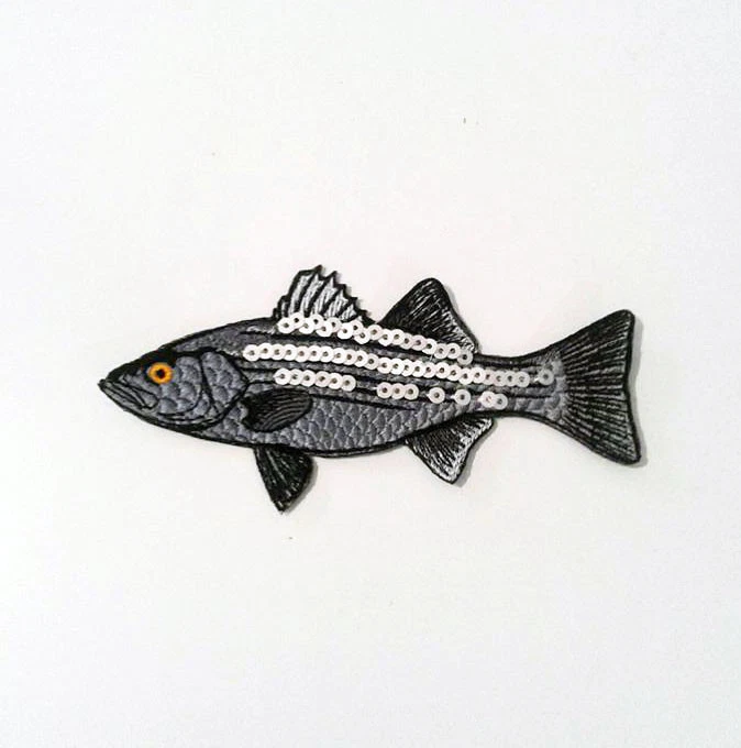 Fish with Sequins Embroidered Patch Applique - Image 1 of 4
