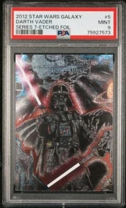 2012 STAR WARS GALAXY Series One Etched Foil Card #5 Darth Vader PSA 9 - Picture 1 of 2