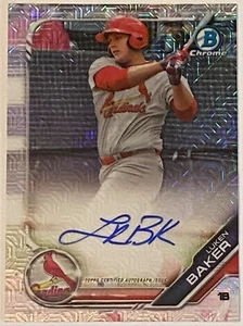 2019 Bowman Chrome Mega Box LUKEN BAKER #BMA-LB Mega Box Refractor Autograph - Picture 1 of 2