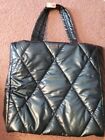  VS Tote Bag 2022 Holiday Large Quilted Puffer Green Teal Metallic NWT