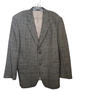 Lauren Ralph Lauren Glen Plaid Blazer 44R 100% Lambs’ Wool Sports Coat Brown - Picture 1 of 18