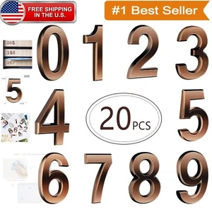 20-Pack of 3D Bronze Address Numbers - Easy Install, No Drilling Required - Picture 1 of 9