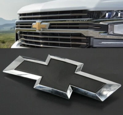Chevrolet Silverado 1500 2019-2021 pajarita parrilla delantera emblema insignia cromo negro Foto 1 de 4