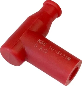 Red T Type Spark Plug Cap / Boot, 5k K&S 10-3121M Replaces NGK 8955 & TB05EM-R - Picture 1 of 2