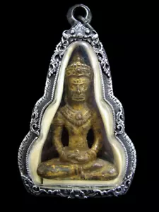 Antique Bronze Phra Ruang Nang Lopburi Thai Amulet 15/16th C - Picture 1 of 3