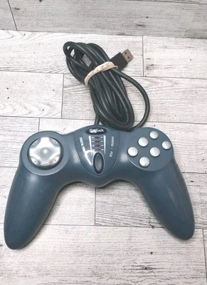 Saitek P220 Blue Wired USB 4-Position Digital Throttle PC Gamepad Controller  - Image 1 of 4