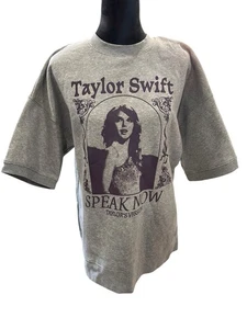 Sudadera Taylor Swift Speak Now Gris Talla M Mediana Manga Corta Gran Tamaño Nueva Sin Etiquetas - Imagen 1 de 4