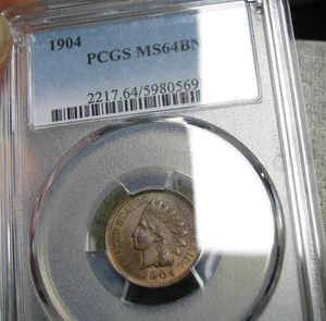 1904 Indian Cent Penny  ---- PCGS MS-64 Stunning Coin ---- #344C - Picture 1 of 6
