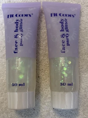 Colores Ajustados: Gel Brillo Cara y Cuerpo Fiesta, Botellas 2 - 50 ml, Totalmente Nuevo Foto 1 de 4