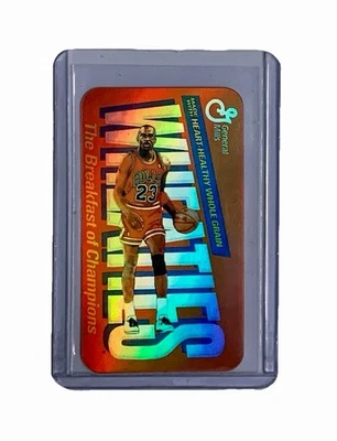 Michael Jordan 1988 Wheaties Orange Refractor Promo Tobacco Insert Card—Bulls - Image 1 of 4