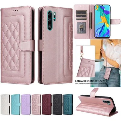 For Huawei Y9 Prime P30 Pro P30 Lite Leather Card Wallet Case Wrist Strap Cover - Image 1 of 4