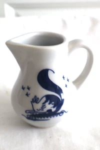 De colección Blanco 4" Crema Azul Gallo Diseño Gres Estilo Granja Nuevo de Lote Antiguo - Imagen 1 de 5