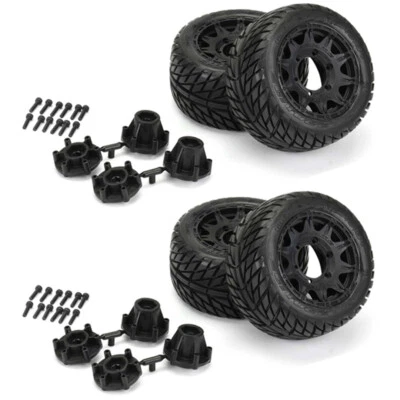 Pro-Line 10161-10 1/10 Street LP Fr/Rr 2.8" MT Tires Mounted 12mm Raid Black (4) - Image 1 of 4