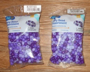 Hello Hobby Two Packs Of 500 Each Purple Pony Beads - Picture 1 of 1