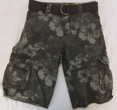 NUEVO Pantalones Cortos UpRoar Jean Cargo Camuflados con Cinturón Niños Hombres Jóvenes 16 Foto 1 de 4