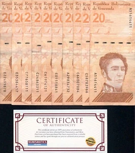 VENEZUELA 20 Digital QTY 10 PCs Pick number P-117 CIRC Currency 2021 - Picture 1 of 6