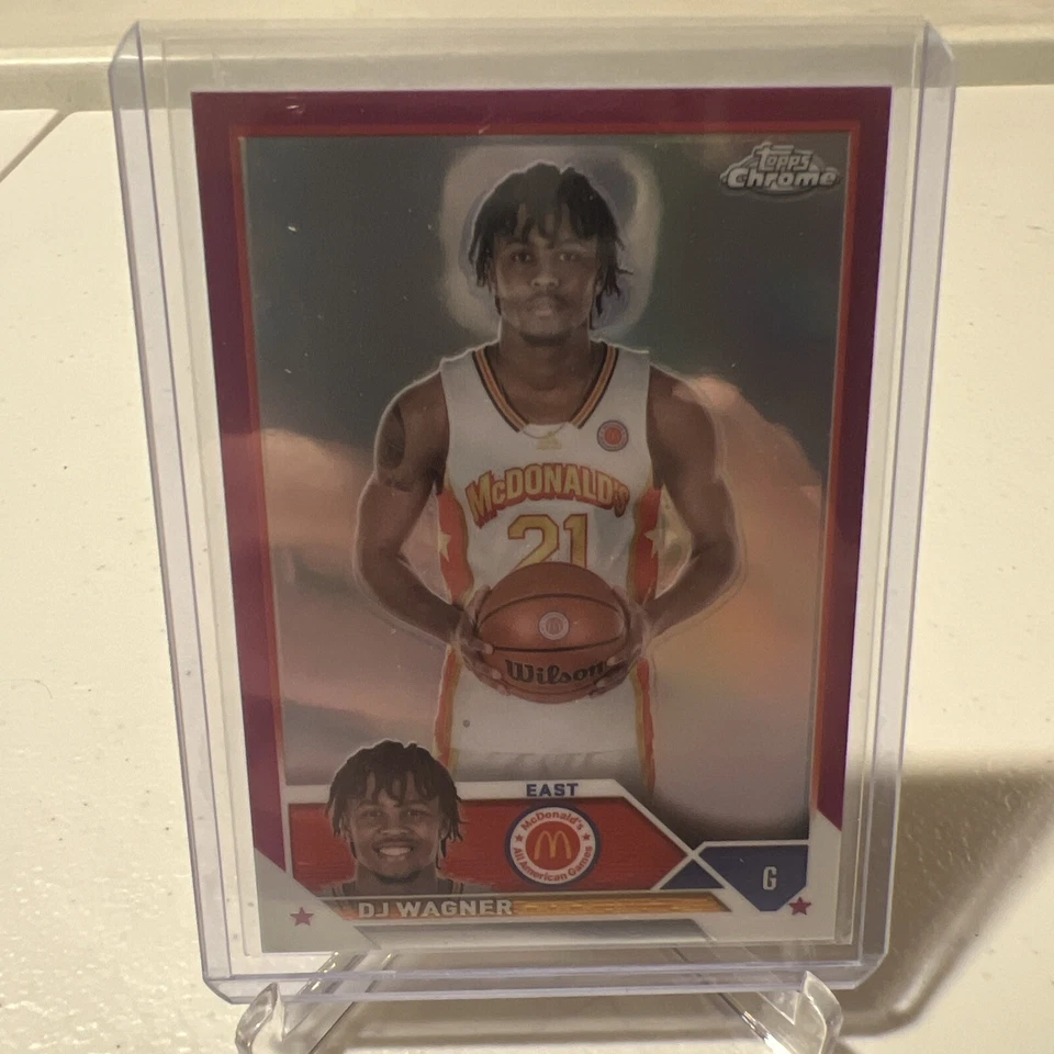 DJ Wagner 2023 Topps Chrome McDonald's #59 Pink Refractor Kentucky RC /150 - Image 1 of 3