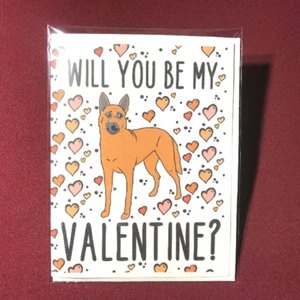 Belgian Malinois Valentines Day Card Handmade Puppy Love Holiday Notecard - Picture 1 of 12