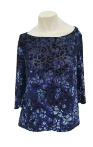 Roz & Ali Womens Black - Blue Velvet,  Sise Petite M - Picture 1 of 6