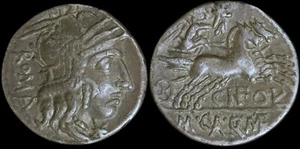 116-117 BC AR Denarius - Calidius, Mettelus, Fulvius - Strong Details!!! - Picture 1 of 3