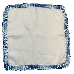 Pañuelo de boda Something azul lino borde de encaje vintage casa núcleo novia - Imagen 1 de 2