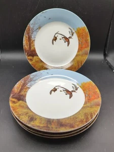 Set of 4 Ducks Unlimited Wood Duck Hunting 7 1/2" Salad Plates - New Condition - Picture 1 of 4