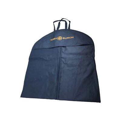 Tory Burch Garment Dress Suit Bag Canvas Travel Navy & Orange Logo Zip 23Wx53L - Image 1 of 4