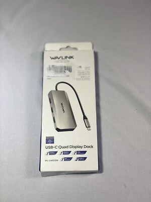 Quad Monitor USB C Docking Station 2x4K HDMI 4K DP VGA 3xUSB2.0 for Dell/HP - Image 1 of 4