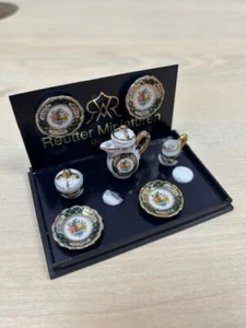 TAZZE DA TÈ MANCANTI Scala 1:12 Reutter Porcellana Coffee Set - Oro Irlandese (RP13546) - Foto 1 di 1