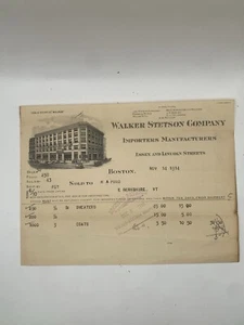 Lot Of 2 1914 Walker Stetson Co Billheads. Importers & Manufactures. Boston Mass - Picture 1 of 4