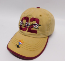 Vintage Salt Lake City Winter Olympics 2002 Annco Hat Cap Hook & loop Yellow Red