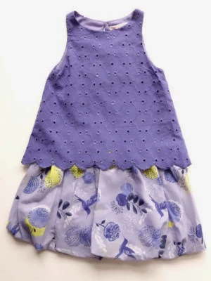 Deux Par Deux NWT Cotton Eyelet Girls Party Dress Size 4-7 Lilac Floral - Image 1 of 3