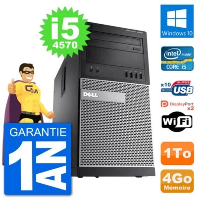 PC Tour Dell 9020 Intel Core I5-4570 RAM 4Go Festplatte 1To Windows 10 Wifi - Bild 1 von 3