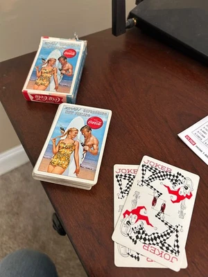 Vintage, Original, 1963 Coca-Cola Playing Cards, Very Good Original Box SURFING - Image 1 of 4