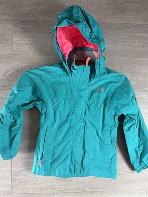 Chaqueta cortavientos Hyvent verde con capucha The North Face para niñas talla XS (6) Foto 1 de 4