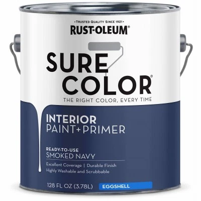 2 Pack - Sure Color Interior Wall Paint & Primer,Eggshell Smoked Navy,1 Gallon - - Bild 1 von 1