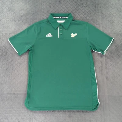 Adidas USF South Florida Bulls Polo Shirt Green Football Short Sleeve Men Small - Image 1 of 4