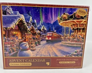 Advent Calendar Christmas Puzzle 1008 Pieces Christmas Celebration New Sealed - Picture 1 of 8