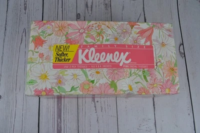 Vintage Kleenex Tissues Pink Facial Tissues 1986 Sealed Box Prop - Image 1 of 4