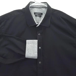 Bugatchi Dress Shirt Mens Extra Large Black Classic Fit Contrast Cuffs Button Up - Picture 1 of 10