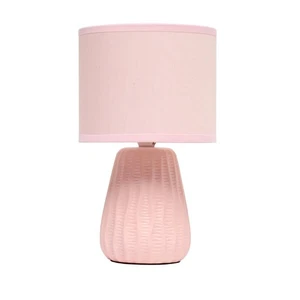 LT1138-LPK 11.02" Traditional Mini Modern Ceramic Texture Pastel Accent Bedsi... - Picture 1 of 9