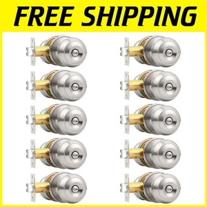 Stylish Bedroom/Bathroom Privacy Door Knobs, 10 Pack - Picture 1 of 9