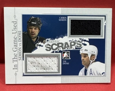 2013-14 In the Game-Used Classic Scraps Silver💥Chris Simon Tie Domi💥 #CS-09🏒 - Image 1 of 3