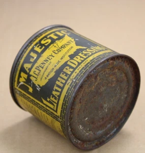 early 1900's era J.C. PENNEY HARNESS LEATHER DRESSING Old Antique Tin Oil Can - Picture 1 of 11